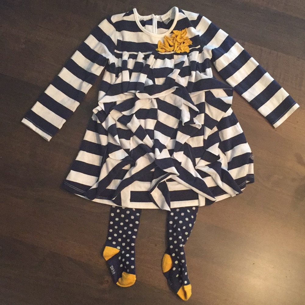 Petit lem dress and matching tights, size 18M